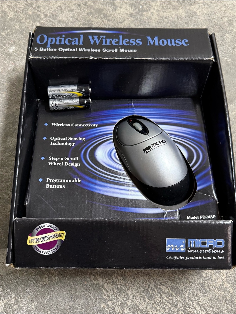 NOS Micro Innovations PD745P Optical Wireless Mouse Windows XP - Picture 4 of 8